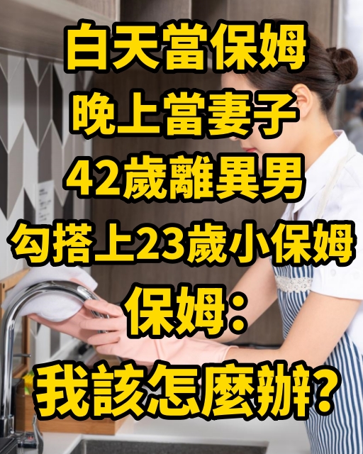 白天當保姆晚上當妻子，42歲離異男勾搭上23歲小保姆，保姆：我該怎麼辦？