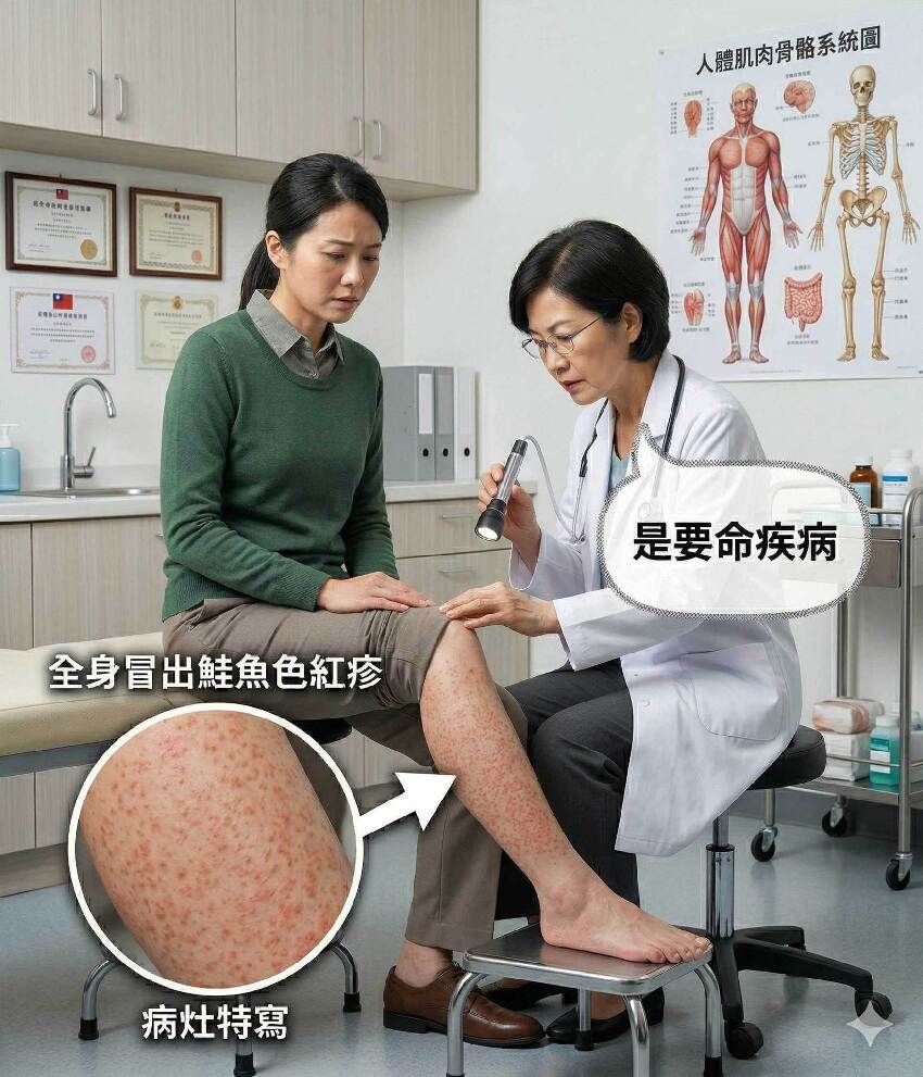 發燒畏寒一個月！南投37歲女子「全身狂冒紅疹」大崩潰，一查竟是要命疾病「只盼和平共處」