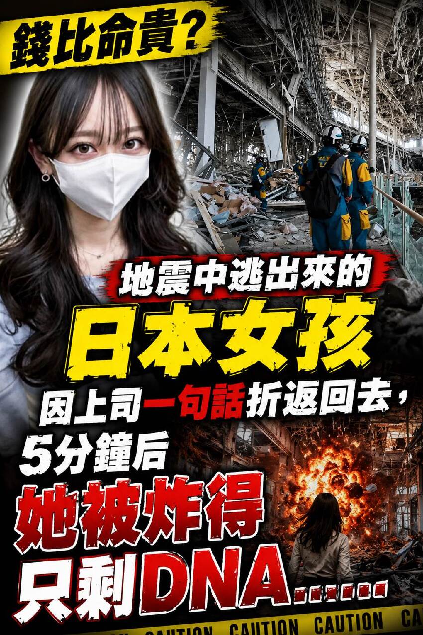 錢比命貴？地震中逃出來的日本女孩，因上司一句話折返回去，5分鐘后她被炸得只剩DNA……