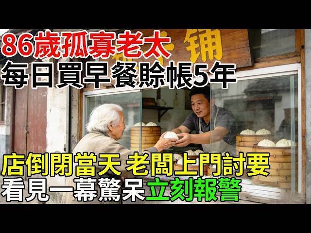 86歲孤寡老太，每天賒賬早餐錢5年！店倒閉當天老闆上門討要，看見一幕驚呆立刻報警