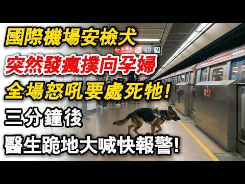 台灣國際機場安檢犬突然瘋狂撲向孕婦，全場怒吼要處死它！三分鐘後，醫生跪地大喊：快報警！！