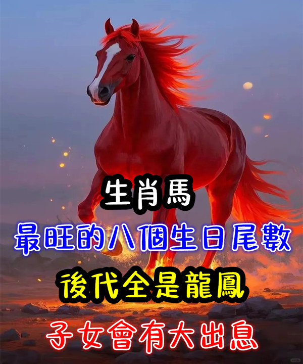 生肖馬：最旺的「八個生日尾數」後代全是龍鳳，子女會有大出息