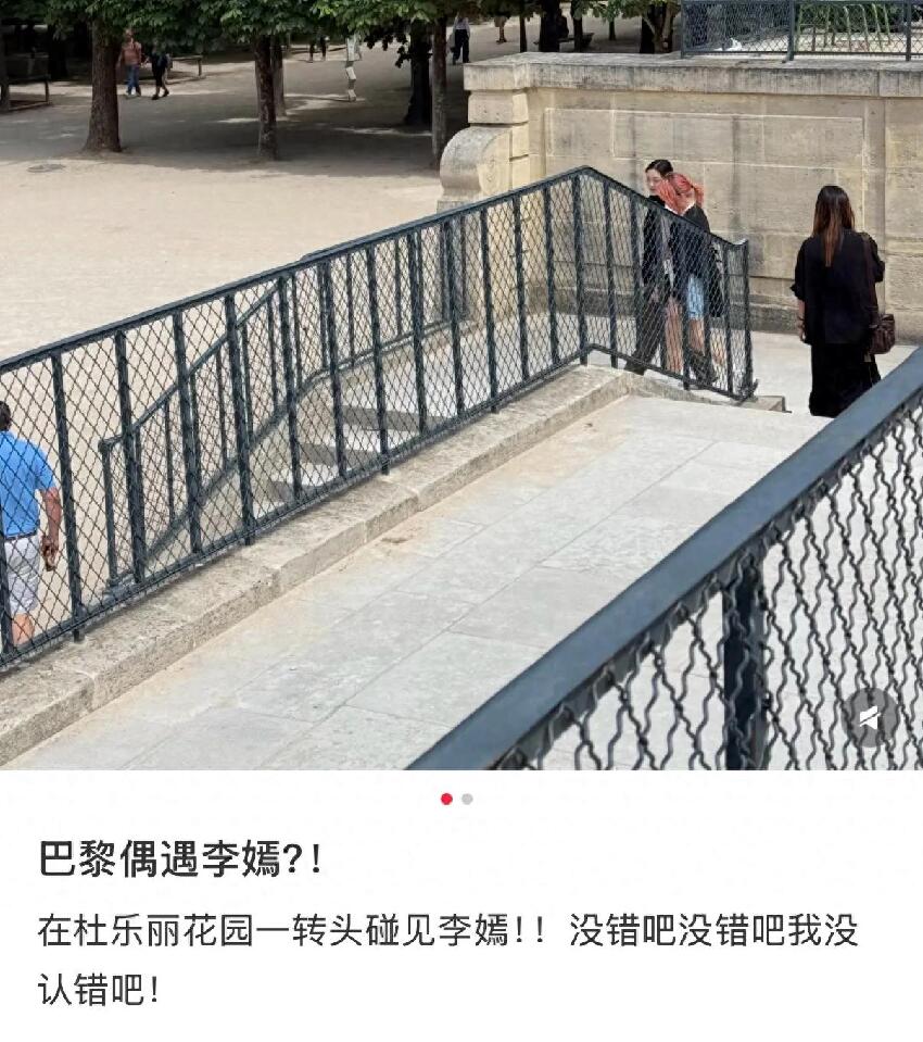 巴黎偶遇李嫣逛公園,20歲的她身高175,體態氣質都很像媽媽王菲