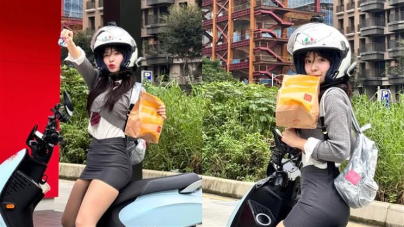 李多慧穿短裙騎機車！「驚人腰臀比」太炸裂　性感蜜大腿網看暈