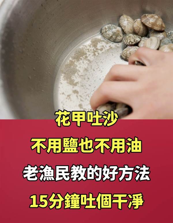 花甲吐沙，不用鹽也不用油，老漁民教的好方法，15分鐘吐個干凈