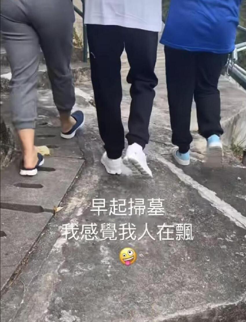 何鴻燊忌日三房上山拜祭，何超蓮墓前獻花，陳婉珍腿腳不便需攙扶