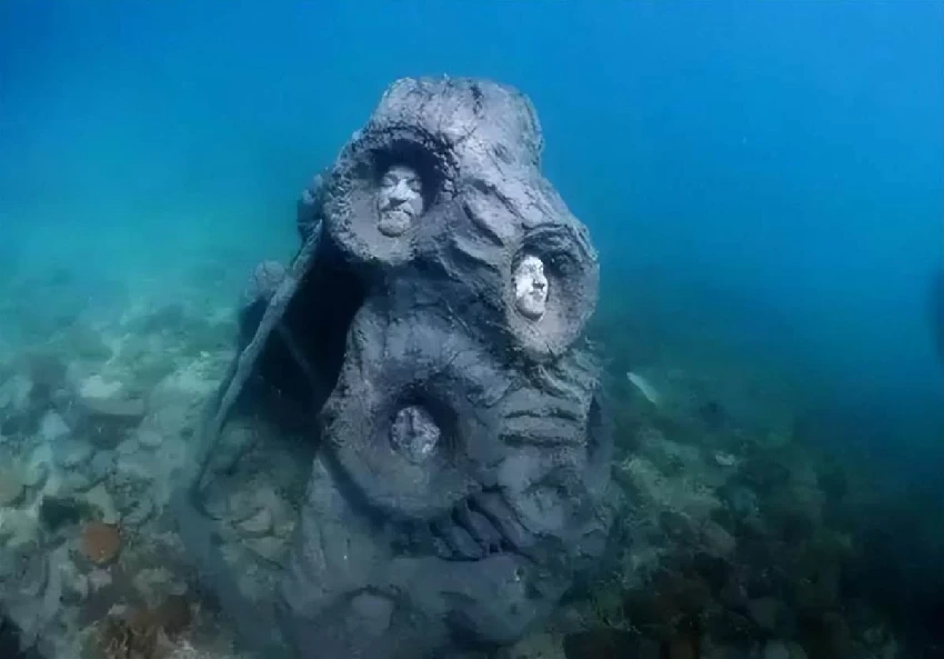 海底出現神秘「人臉」，潛水員湊近一看，立刻上岸報警