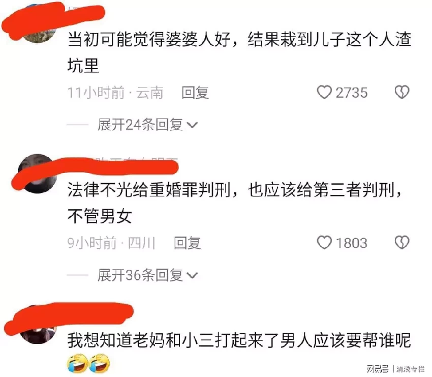 婆媳倆在街上抓到丈夫和小三，媳婦和丈夫理論，婆婆抓著小三打罵   網友：婆婆幫理不幫親 真難得