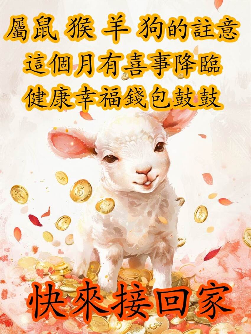 屬鼠、猴、羊、狗的朋友注意啦！ 這個月喜事降臨&#127881;