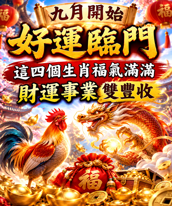 九月好運臨門！這四個生肖福氣滿滿，財運事業雙豐收