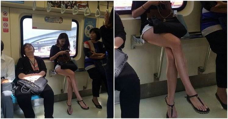 跪求幫神這雙腿！捷運「香奈兒美眉」神腿妹：腿竟然可以美到反光！