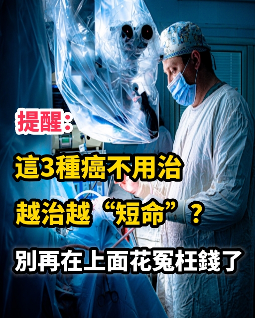 這3種癌不用治，越治越「短命」？提醒：別再在上面花冤枉錢了