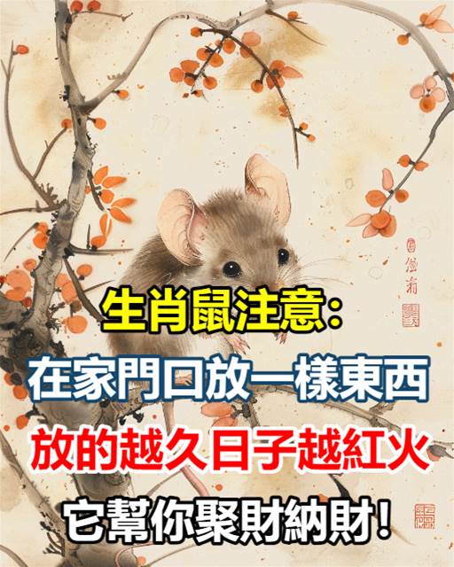 生肖鼠注意：在家門口放一樣東西，放的越久日子越紅火，它幫你聚財納財！