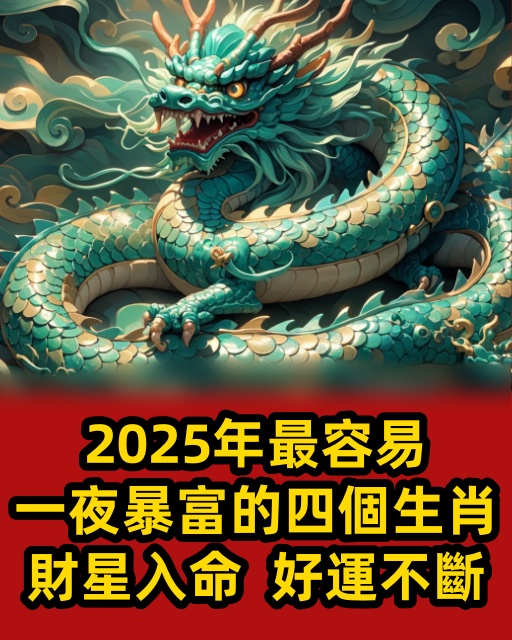 2025年最容易一夜暴富的四個生肖，財星入命，好運不斷