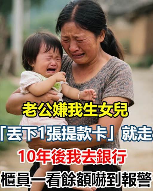老公嫌我生女兒「丟下1張提款卡」就走！10年後我去銀行，櫃員一看余額嚇到報警