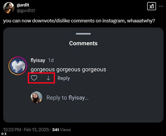 Instagram 正測試「Dislike」按鈕，但僅用於評論