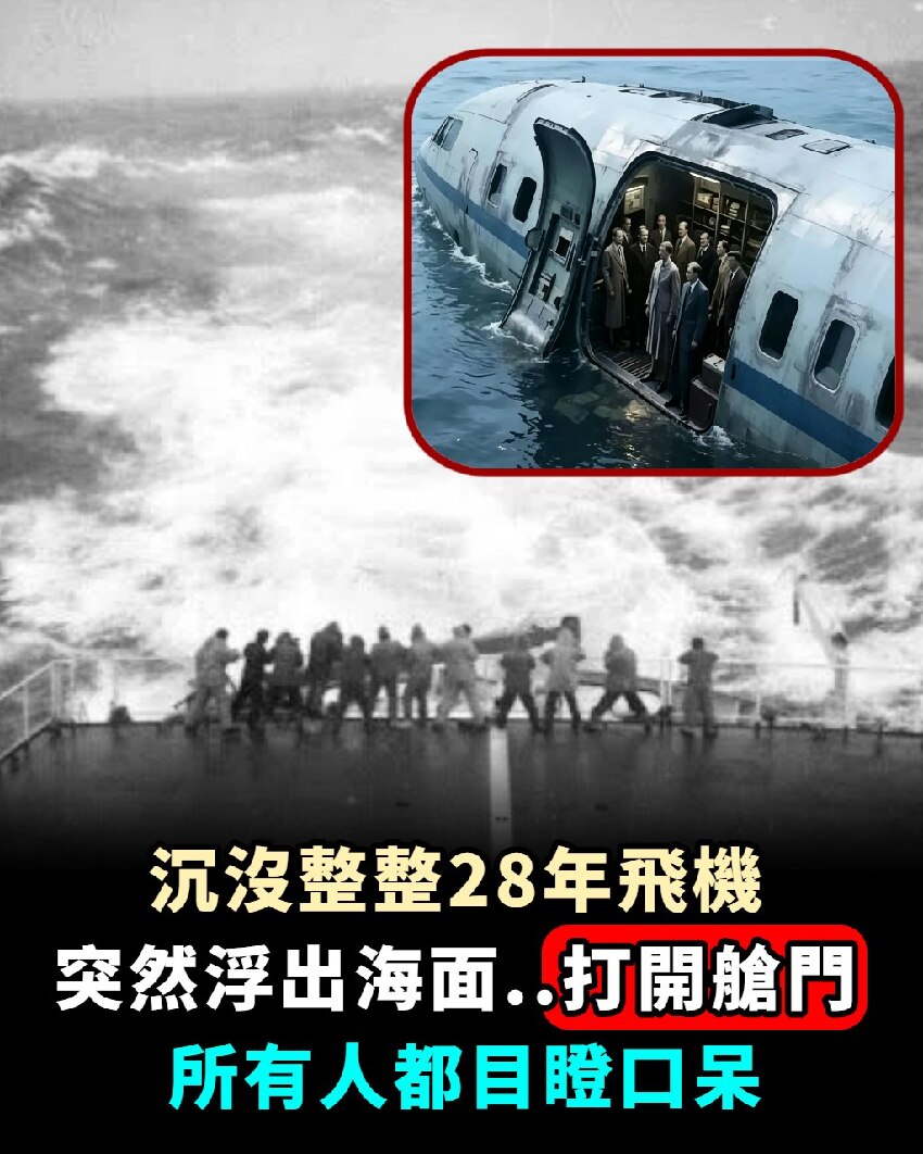 沉沒整整28年飛機，突然浮出海面，打開艙門，所有人都目瞪口呆...