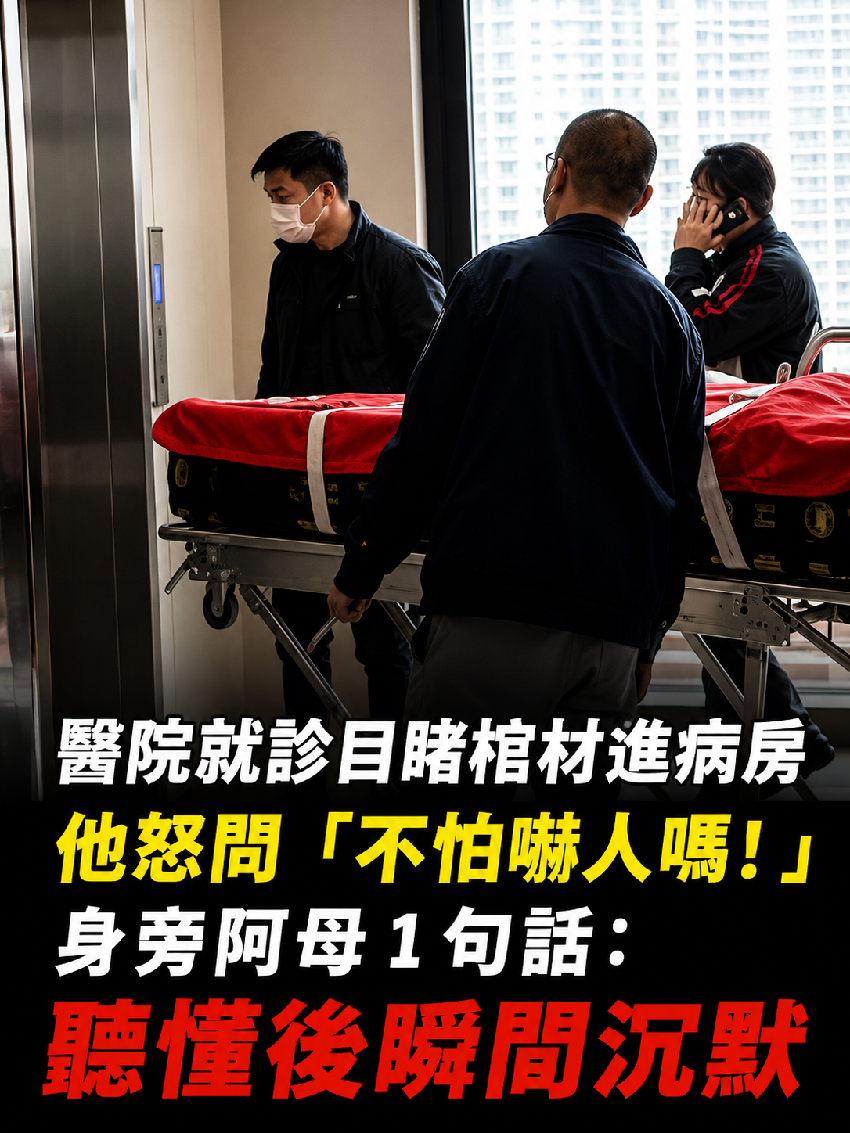 醫院就診目睹棺材進病房，他怒問「不怕嚇人嗎！」...身旁阿母1句話：聽懂後瞬間沉默