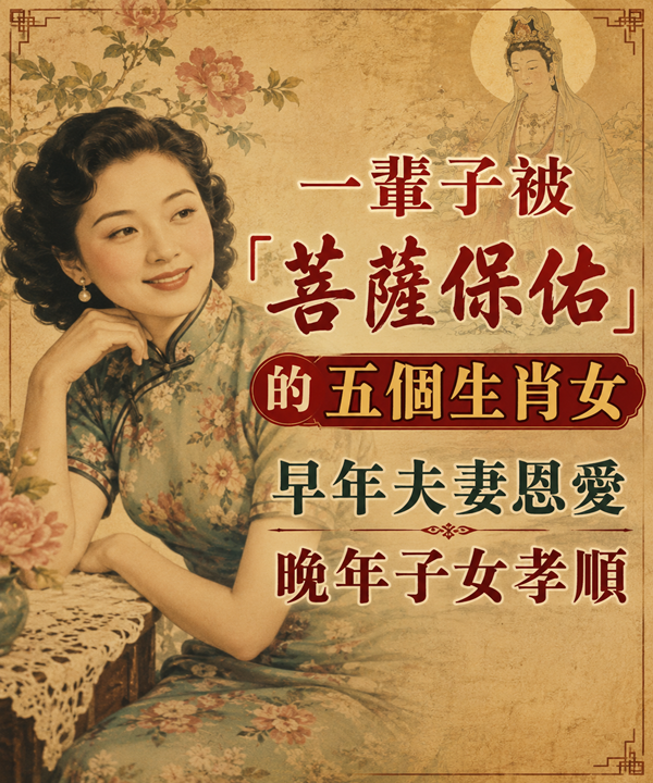 一輩子被「菩薩保佑」的五個生肖女！ 早年夫妻恩愛，晚年子女孝順