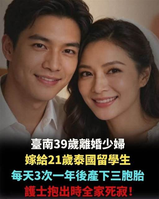 臺南39歲離婚[少.婦]嫁給21歲泰國留學生，每天3次 一年後產下三胞胎，護士抱出時全家死寂！