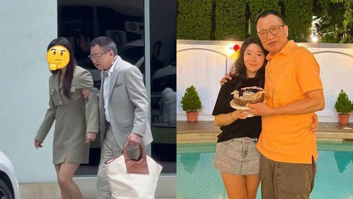 74歲歡喜哥許紹雄移居新加坡，近日被拍到開百萬賓利接送美女，醫院門口獻殷