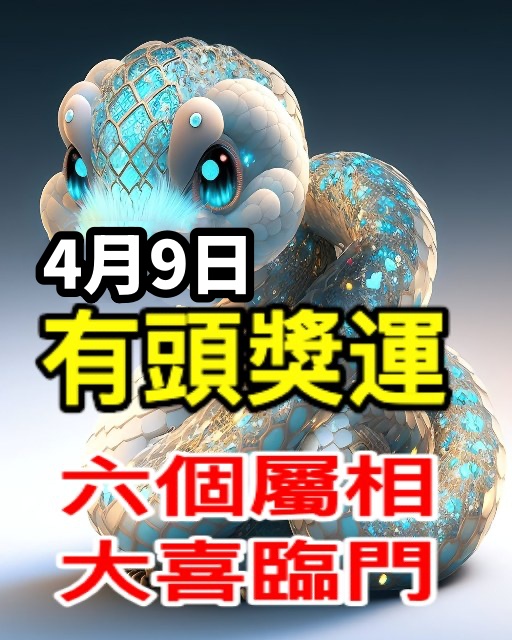 4月9日有頭獎運,六個屬相大喜臨門!